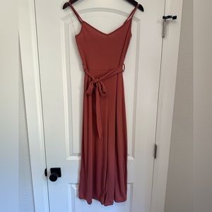 Sleeveless, crop pant jumpsuit, size small, rose colored